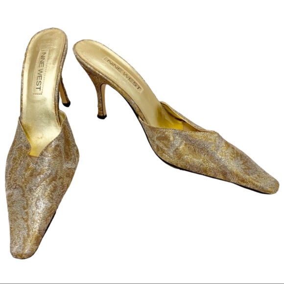 Nine West Foxtrot2 SilverGold Fabric Heels - Picture 2 of 12